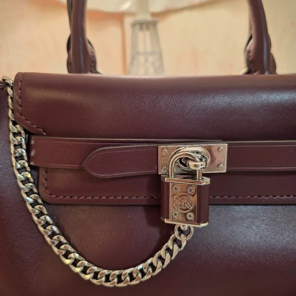 Michael Kors Burgundy Hamilton Handbag. Worn Once. EUC - Picture 2 of 14